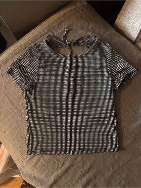 Caution To The Wind Black and White Checkered Short Sleeve Tee